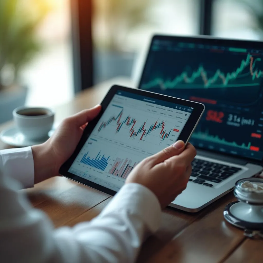 Análisis de datos financieros en una tableta